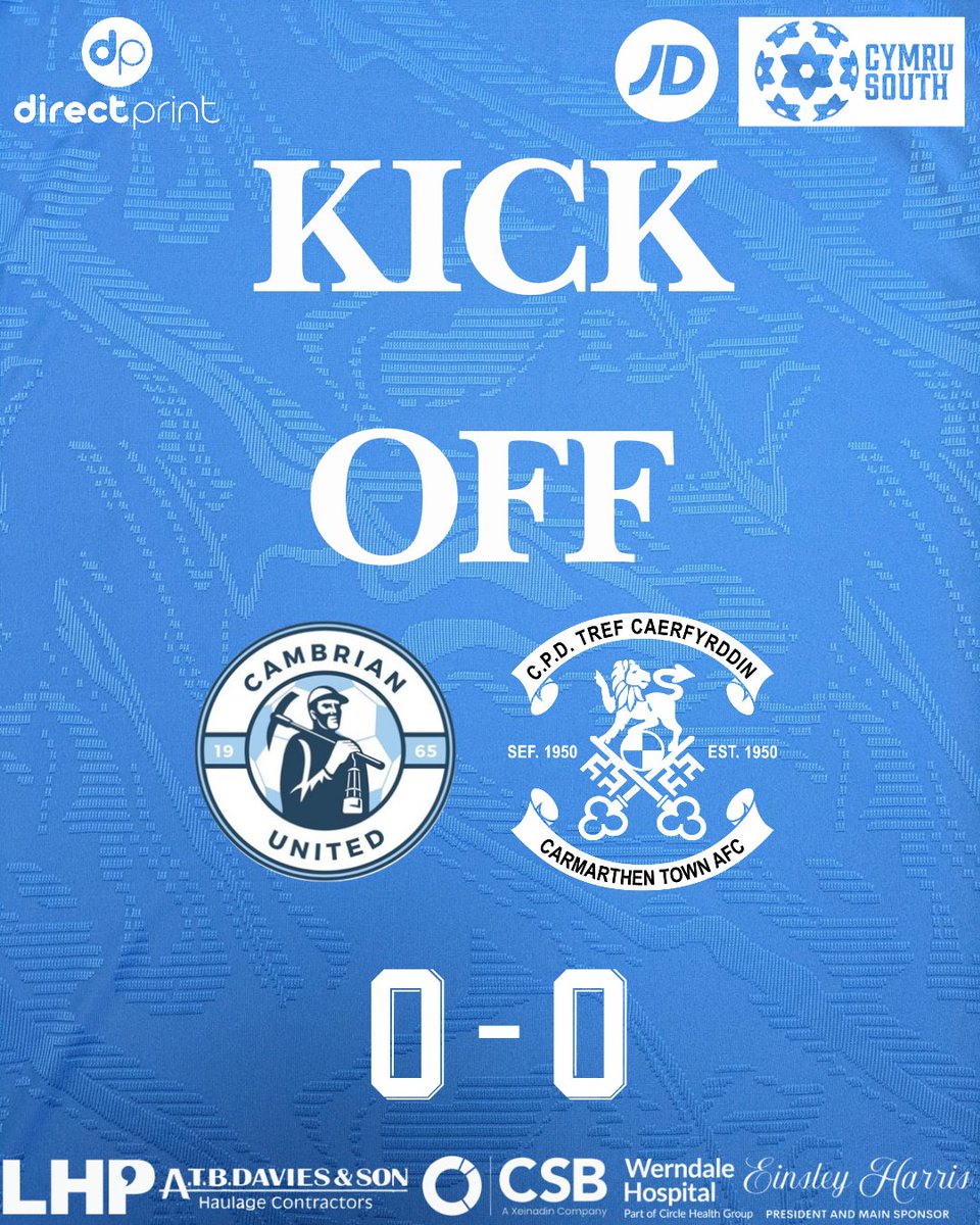 CarmarthenAFC's tweet image. Kick off | Cic Cyntaf 

@CamUtdMen 0-0 Carmarthen Town AFC 

We're underway at M&amp;amp;P Group 3G ⚽️

Wedi cychwyn yn RCT ⚽️

#UnHenAur #OneOldGold