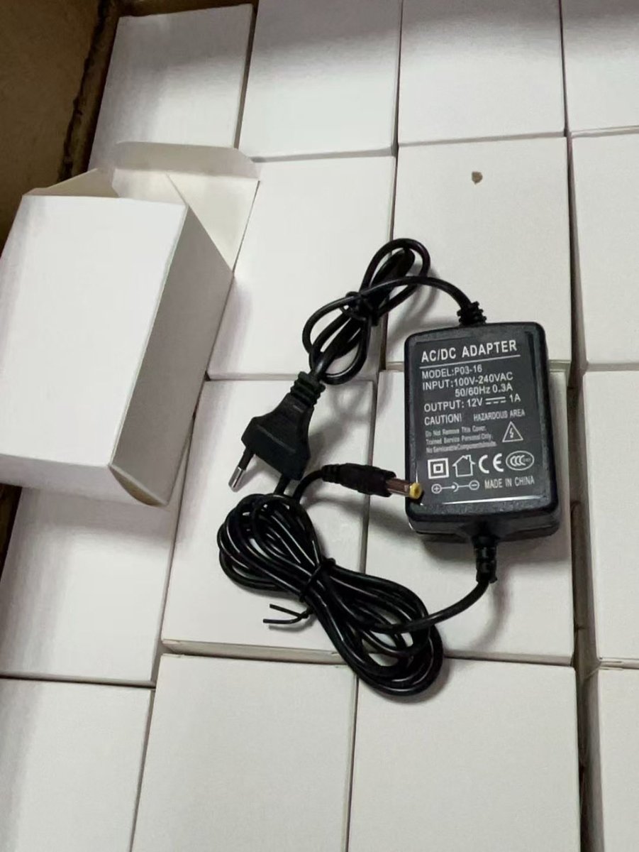 CCTV surveillance camera power adapter 12V/1A ( double wire with plug end )