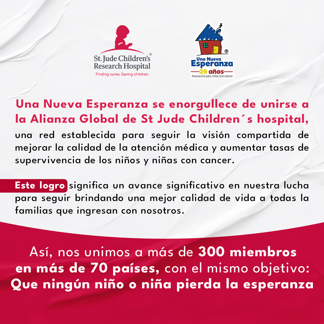 Este logro representa un paso importante para seguir mejorando la calidad de vida de los pequeños que luchan contra el cáncer. 🌍🤝
.
.
.
#stjude #UnaNuevaEsperanza #CáncerInfantil #EsperanzaQueUne