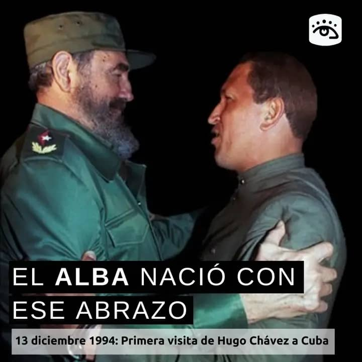 Se  rememora  que el 13 de Diciembre de 1994 fue la   primera  visita de Hugo Chávez a Cuba . "Yo creo que el ALBA comenzó con  ese abrazo", narra el Comandante Chávez. #VillaClaraConTodos #NuestraHistoria