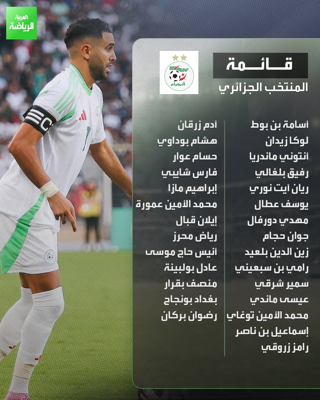 قائمة المنتخب الجزائري للمشاركة في كأس أمم إفريقيا 