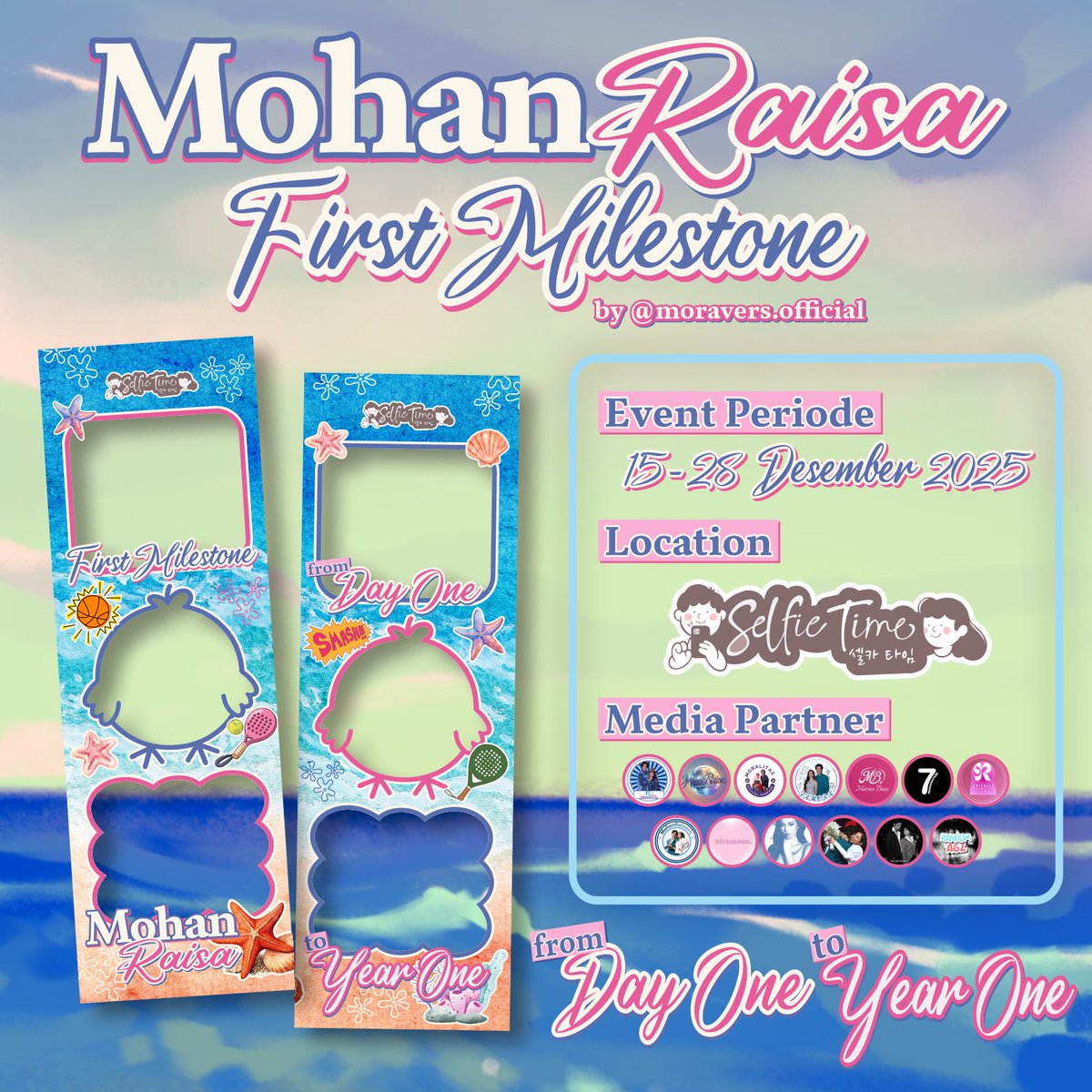 moravers_ofc's tweet photo. Mohan Raisa First Milestone:From Day One To Year One Photobooth Event By @moravers_ofc 

🗓️: 15 Desember - 28 Desember 2025
📍: Selfietime

set the shot,steal the crowd. Frame it right,make it proud📸

Tag us if you use the frame yaa~lets celebrate 2025 w/ Mora💙

@selfietimeid https://t.co/zI7Q2dtrmk