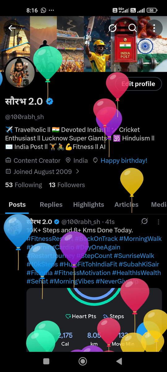 100rabh_sh's tweet image. It's My Birthday Today thank @X for these decorations on my profile 
#HappyBirthdayToMe #BirthdayBoy #AnotherYearOlder #LevelUp #Blessed #Grateful #DecemberBirthday #BirthdayVibes #Celebration #PartyTime #Janamdin #CheersToLife #SelfLove #MakingMemories #PartySharty #HBD