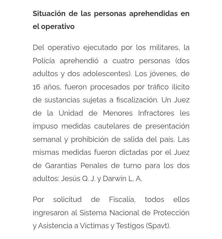 MafherFernandez's tweet photo. @KarolNorona Entiendo, pero a  pesar de las pruebas que se encontraron (arma y drogas), los aprehendidos solo tienen medidas cautelares? Ademas de ingresar a ser "protegidos"? No todos los casos son los mismos, y debemos comunicar objetivamente todo lo sucedido. https://t.co/eXtlDhNhla