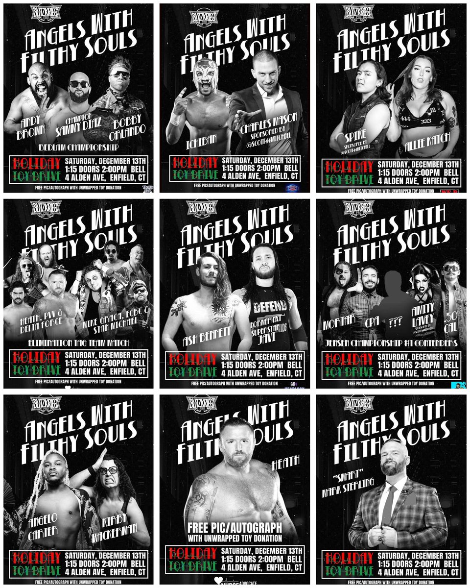 conceptjt's tweet image. TODAY! @Blitzkrieg_Pro sends off the year in Enfield, CT with #AngelsWithFilthySouls! Amped to be back in the commentary booth with the homies @ayy_marino &amp;amp; @HotScoopSkylar LIVE on @indiewrestling! See you there!
