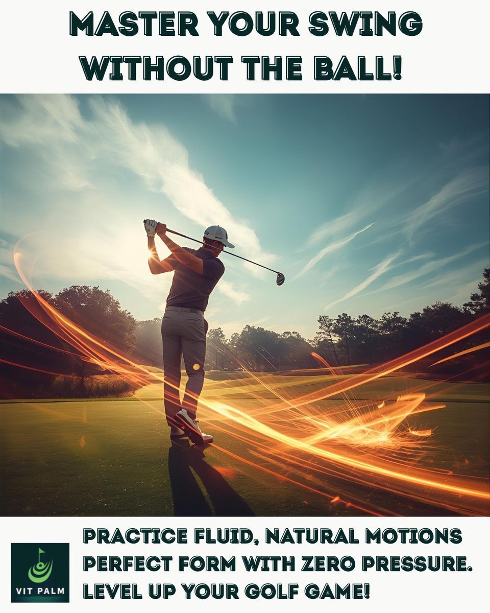 VitPalmGolf's tweet image. Master your swing without the ball!  
Practice fluid, natural motions perfect form with zero pressure. 
Level up your game!  
#SwingPractice