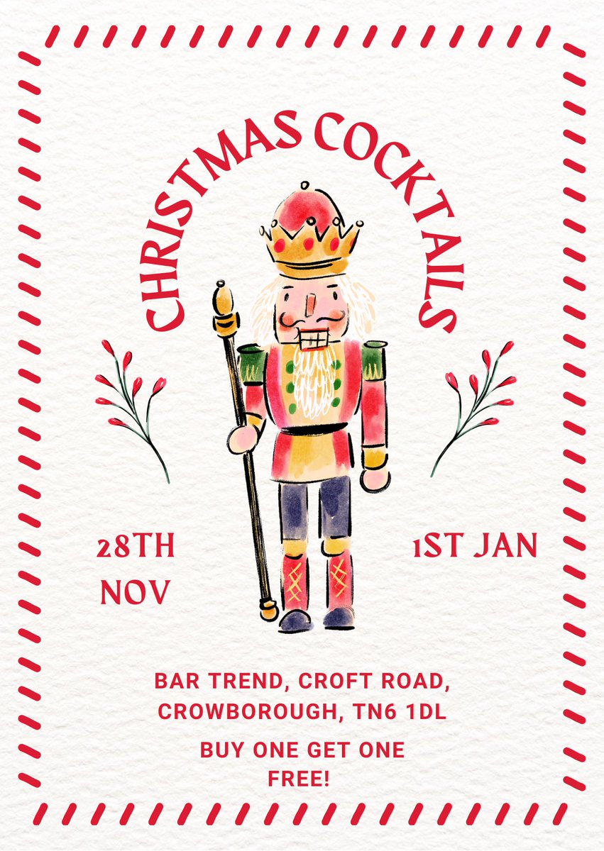 Bar_Trend's tweet image. Enjoy a #Christmas #Cocktail this festive season! They are buy one get one free! Treat yourself. #Crowborough #December