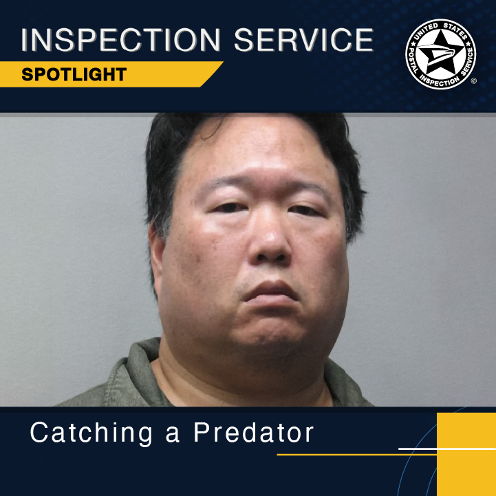 USPIS_HQ's tweet photo. In 2024, the Anoka County Sheriff’s Office contacted Postal Inspectors to help investigate a Virginia man who was soliciting a Minnesota teen through social media and the mail.

Between November 2023 and February 2024, Raymond Jung Woo Choi, 42, of Centreville, VA, used social media to engage in sexual conversations with a 13–year-old girl. Using the alias “Jason Lee,” he convinced the girl to send explicit photos and videos to him. In return, he mailed gifts to the victim, including vaping devices, underwear, and other items.

After learning about the relationship, the girl’s family contacted the sheriff’s office. Choi, a TSA employee, traveled to Minnesota in February 2024 to meet the victim, but this meeting never took place due to law enforcement intervention. 

During the investigation, Postal Inspectors learned the packages were mailed from a kiosk inside the Centreville Post Office, and they identified Raymond Jung Woo Choi as the sender. After obtaining a search warrant, law enforcement found a large number of illegal guns and over 700 images of child sexual abuse inside his home. 

Choi was arrested on July 13, 2024, and he pleaded guilty to producing child pornography. He was sentenced to 192 months in prison followed by 20 years of supervised release.