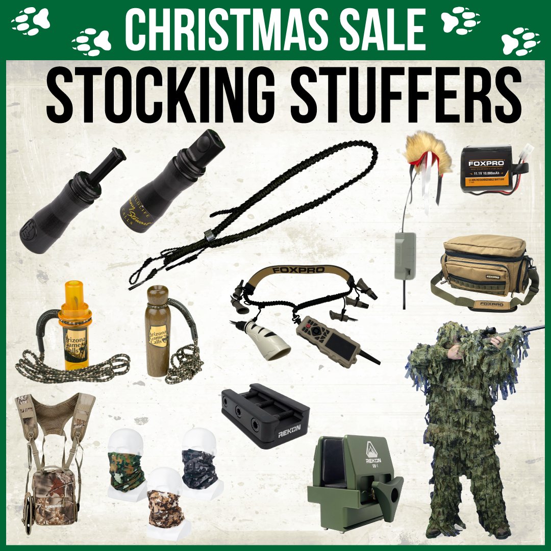 apcalls's tweet photo. 🎅Christmas Sale - Stocking Stuffers! Save on mount calls, decoys, lanyards, and other accessories - https://t.co/Wu2juji9P4 https://t.co/PpTTdGxgdu