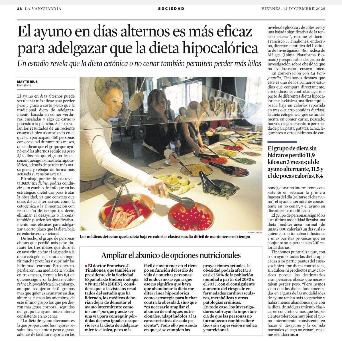 Después de 4 años de trabajo tenemos los resultados de este estudio cuyo diseño no se había realizado hasta la fecha. Este ensayo clínico demuestra que el ayuno intermitente en cualquiera de sus versiones es una buena estrategia para perder peso.