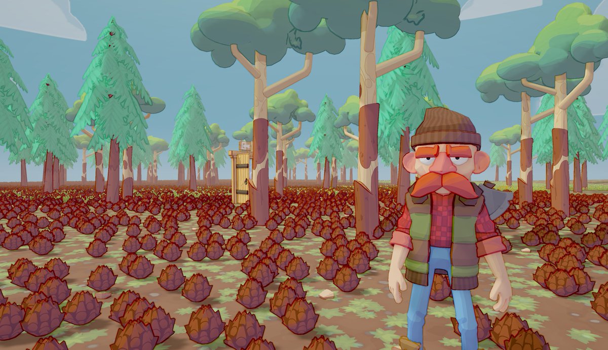 LumberPlumber1's tweet image. We accidentally generated too many pine cones. Our lumberjack is NOT amused.
#screenshotsaturday #automation #timber #lumberjack #madewithlove