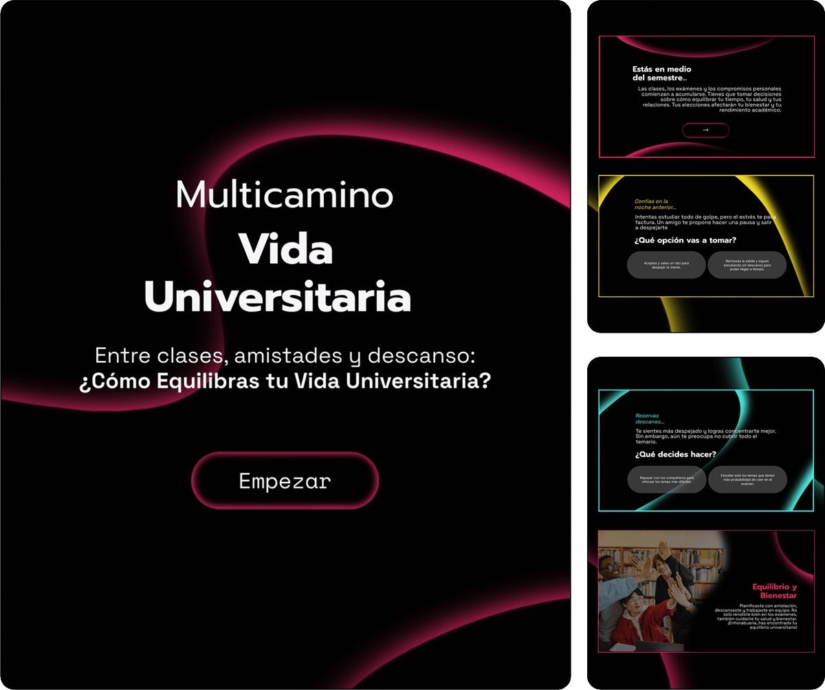 Usa esta plantilla de experiencia multicamino para reflexionar junto a tu alumnado sobre bienestar, planificación y organización en los estudios: genially.com/es/plantilla/m…