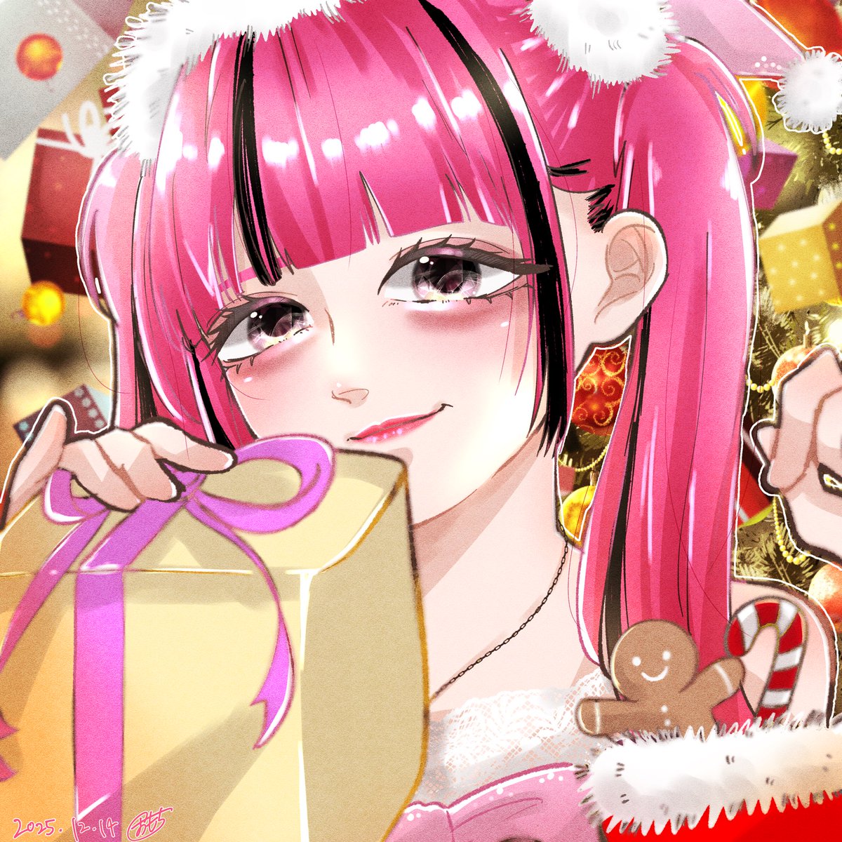 🎅さんはっぴぃちゃんkawaii過ぎて一気に描いちゃった✍️🥹💕 素敵な