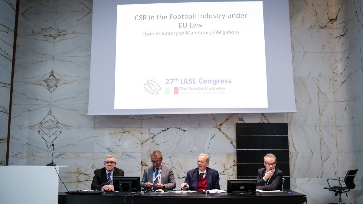 MajedGaroub's tweet photo. Session7️⃣⚽️on Day 2️⃣ of the #FootballIndustryCongress in #Rome focused on “#CSR in the #Football World,” emphasizing the role of clubs and #sports institutions in serving the community and promoting human values.
Coordinator:
• Prof. Alberto Gambino 🇮🇹
Speakers:
• Prof. Stefano Bastianon 🇮🇹
• Prof. Kai-Li Wang 🇹🇼
• Dr. Philippe Fortuit 🇫🇷
#27thIASLCongress #sports