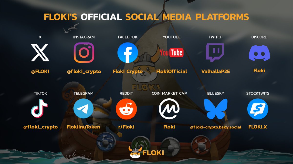Floki's Official Social Media Platforms

Explore all our platforms for Flokish insights, lively discussions, and valuable updates straight from the Floki team.

Remember to always verify information through our official channels! 👇

Main socials:

🖤 X: x.com/FLOKI