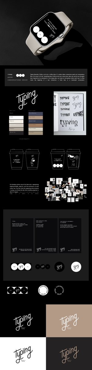 Royaldstudio's tweet image. TYPING — Branding / Design

Typing — a branding and visual identity concept for a specialty coffee space.
Designed around conversations, rhythm, and everyday rituals, where typography becomes the core of the brand experience.

Typing — مفهوم تصميم وهوية بصرية لمقهى قهوة مختصة.
تم…