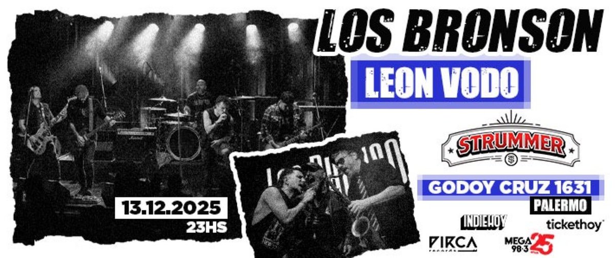 Mariaemiliacor7's tweet image. Hoy tocan @LosBronsonRock a las 23 en @StrummerBar !!
Nos vemos para pogear el fin de año !!!
Vamos @Chispasrock
