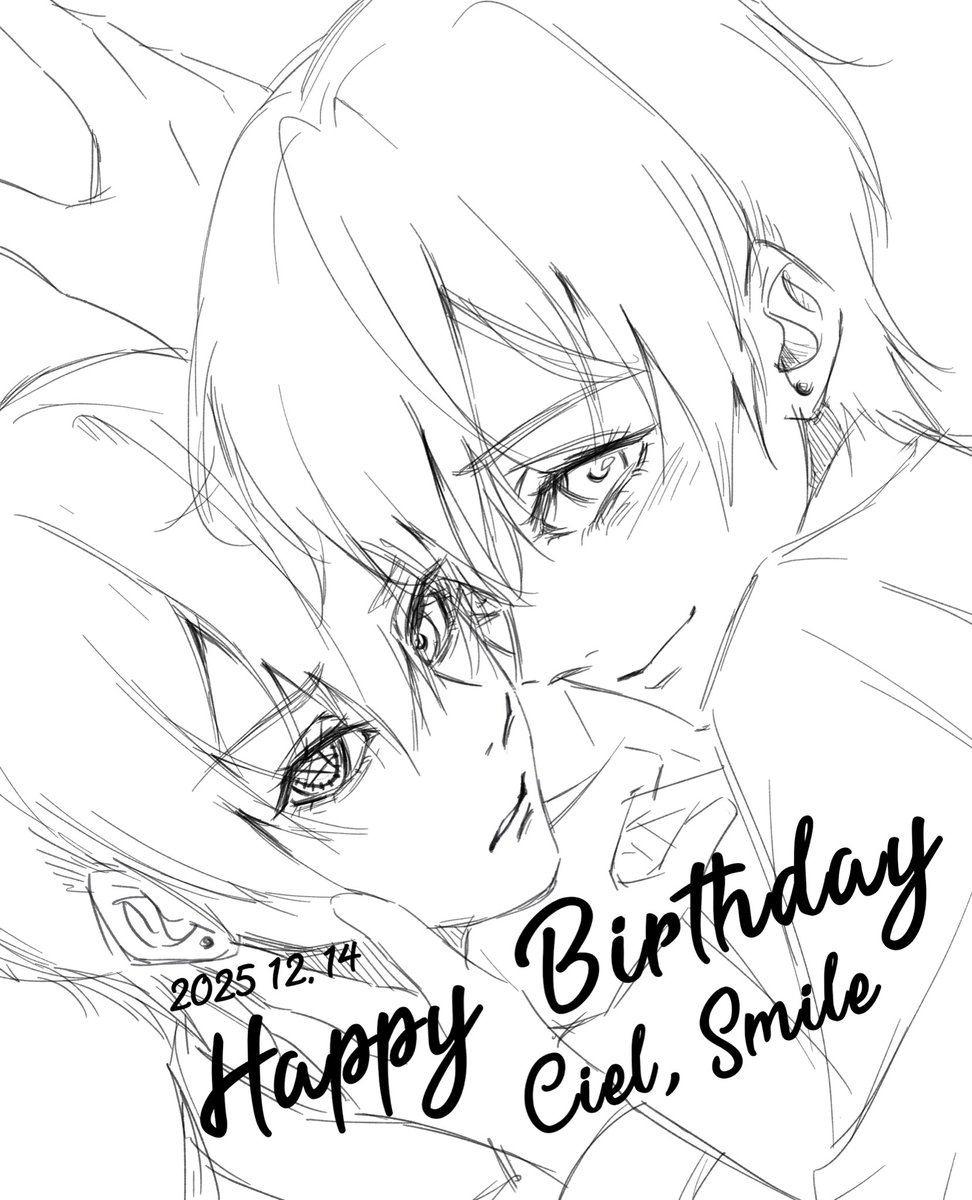 bbbotjjang's tweet photo. #坊っ誕20251214 
#シエル・ファントムハイヴ誕生祭2025

시험기간이라 덜 그려서 미안해 쌍둥이들아..!.!!
생일축하해💙🩵 https://t.co/QQ2fDCmEur