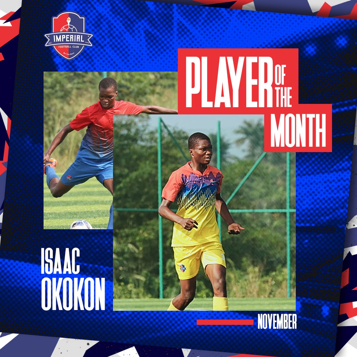 Consistency, commitment, and top performances all month long.

Congratulations to our standout star for winning player of the month for November.

#imperialfc #bethebest #playerofthemonth