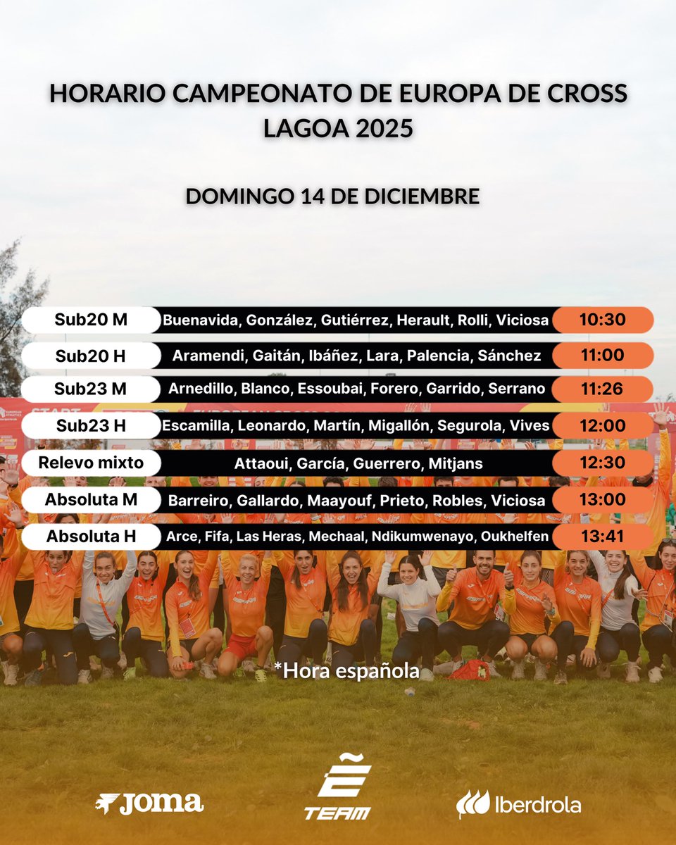 atletismoRFEA's tweet photo. Mañana es día de barro 🤎

Nos espera un #Eurocross con #EspañaAtletismo de mil emociones ✨

A partir de las ⏰ 10:30, soñaremos a lo grade ⭐️

📺 @teledeporte 

#PasiónPorCompetir #Lagoa2025 https://t.co/YOAMYhi3Ao