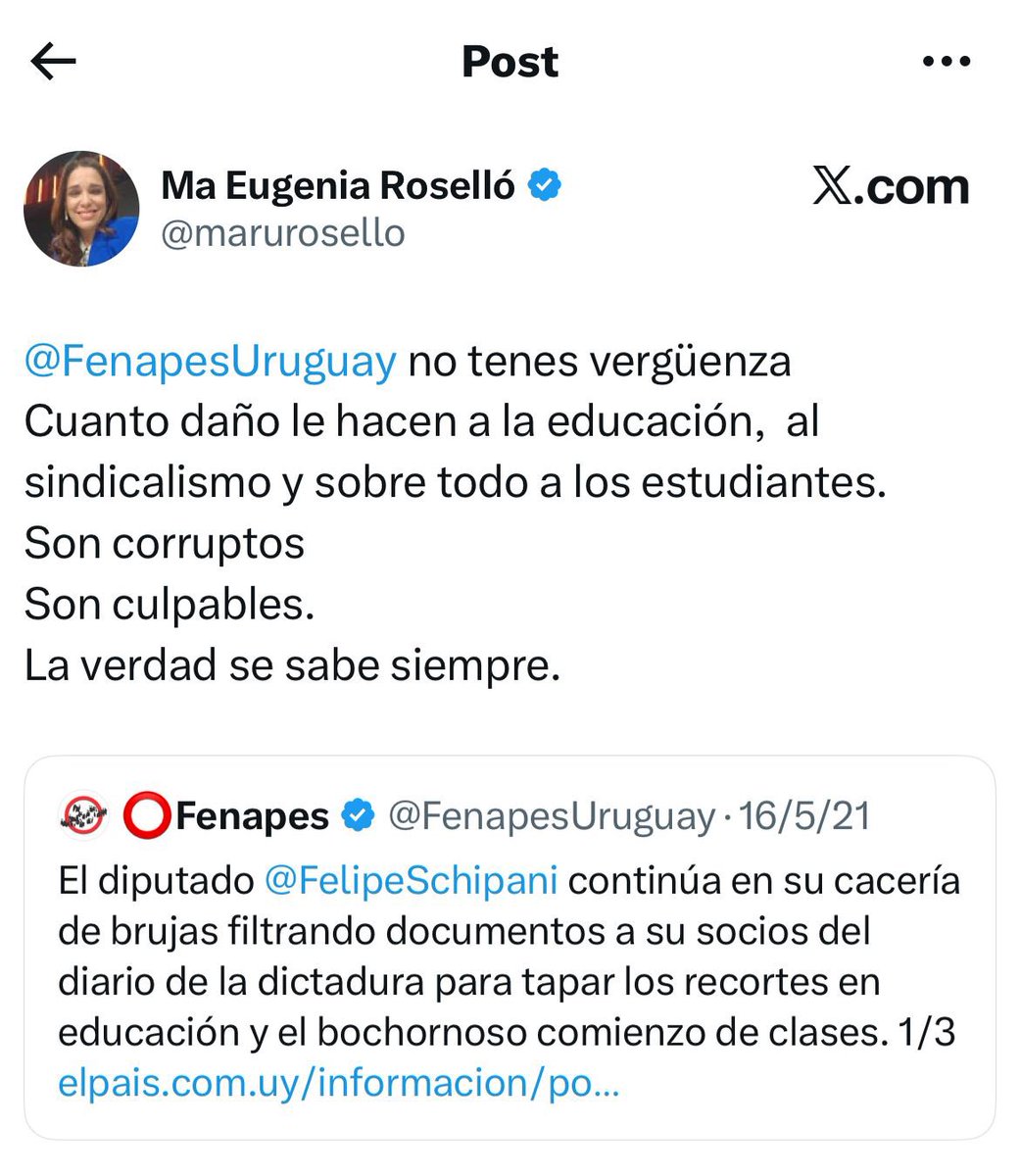 FenapesUruguay's tweet photo. ☝️Y recuerden: siempre, siempre, siempre hay que respetar el principio de presunción de inocencia. No sean como @marurosello y @AlejandroAmaral. https://t.co/mjO7mGTsCT