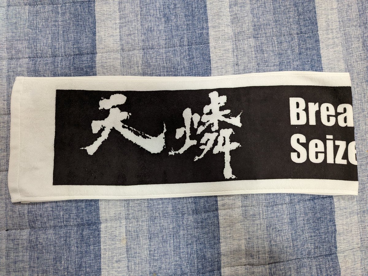 戦利品。 新しいマフラータオル。 かなり長い(笑) セトリ表はクジで