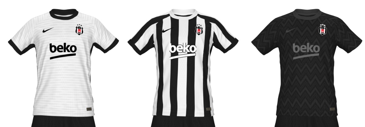 Nike x Beşiktaş işbirliği söylentisi sonrasında hazırladığım Beşiktaş Nike forma setleri: