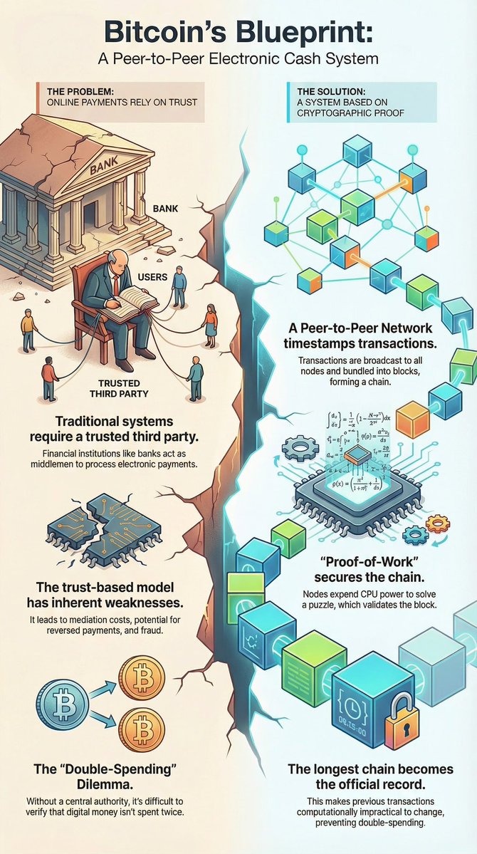 BTC_for_Freedom's tweet image. I asked AI to summarize the Bitcoin Whitepaper: