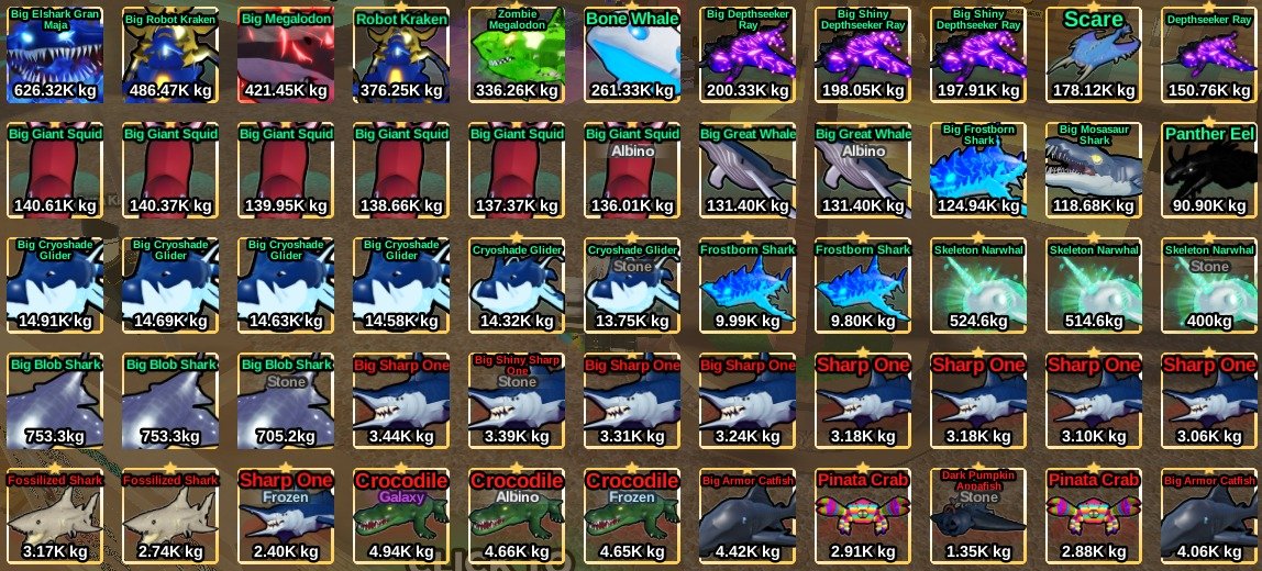 anothercals's tweet image. WTS 

Big Maja hampir maxton 20k
Big Megalodon hampir maxton 20k
Kraken maxton 18k
Kraken biasa 15k
Zombie Megalodon 45k
Bone/Scare/GreatWhale/Mossa 6k

SC TUBMAL 3.5k/Each (10k/3)