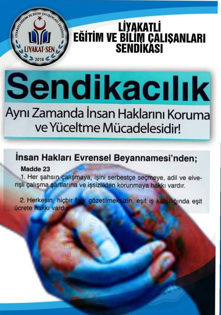 Sendikacılık aynı zamanda insan haklarını koruma ve yüceltme mücadelesidir.