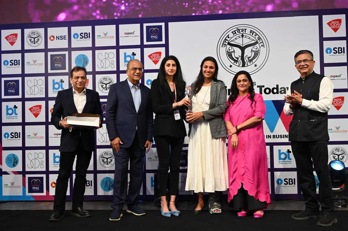 brahmaninara's tweet image. I’m deeply honored to be recognised at the Business Today ‘Most Powerful Women in Business’ Awards in Mumbai last evening. Leadership to me is about building institutions that last, that create value responsibly, and empower people along the way. Thank you @business_today for