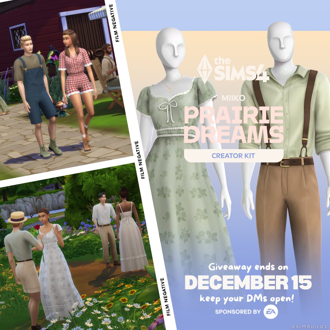 🚨Giveaway Time!🚨

Thanks to the #EACreatorNetwork I am giving away one PC code (EA app) for Prairie Dreams Creator Kit! 

To Enter: 
- Follow me
- Like and Repost

Ends on Dec. 15, 2025  
#TheSims4 #EApartner