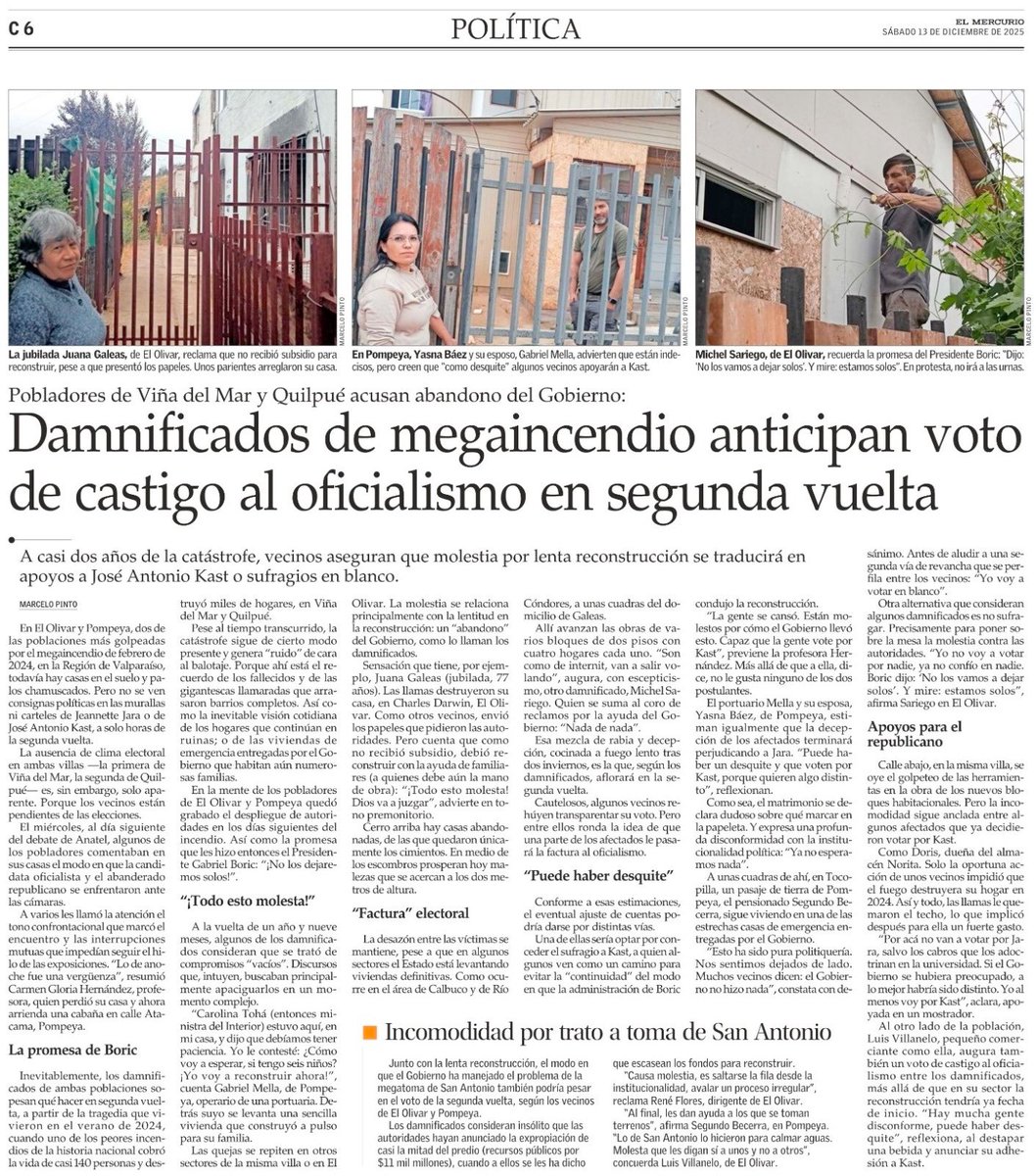Lo ocurrido en la quinta región es una tragedia a la cual el gobierno de <a href="/GabrielBoric/">Gabriel Boric Font</a> le dio la espalda y hoy los afectados se dan cuenta de las promesas vacías que hizo este h
Gobierno de aprendices y votará por <a href="/joseantoniokast/">José Antonio Kast Rist 🖐️🇨🇱</a> y lograremos avanzar en dignidad y reconstrucción