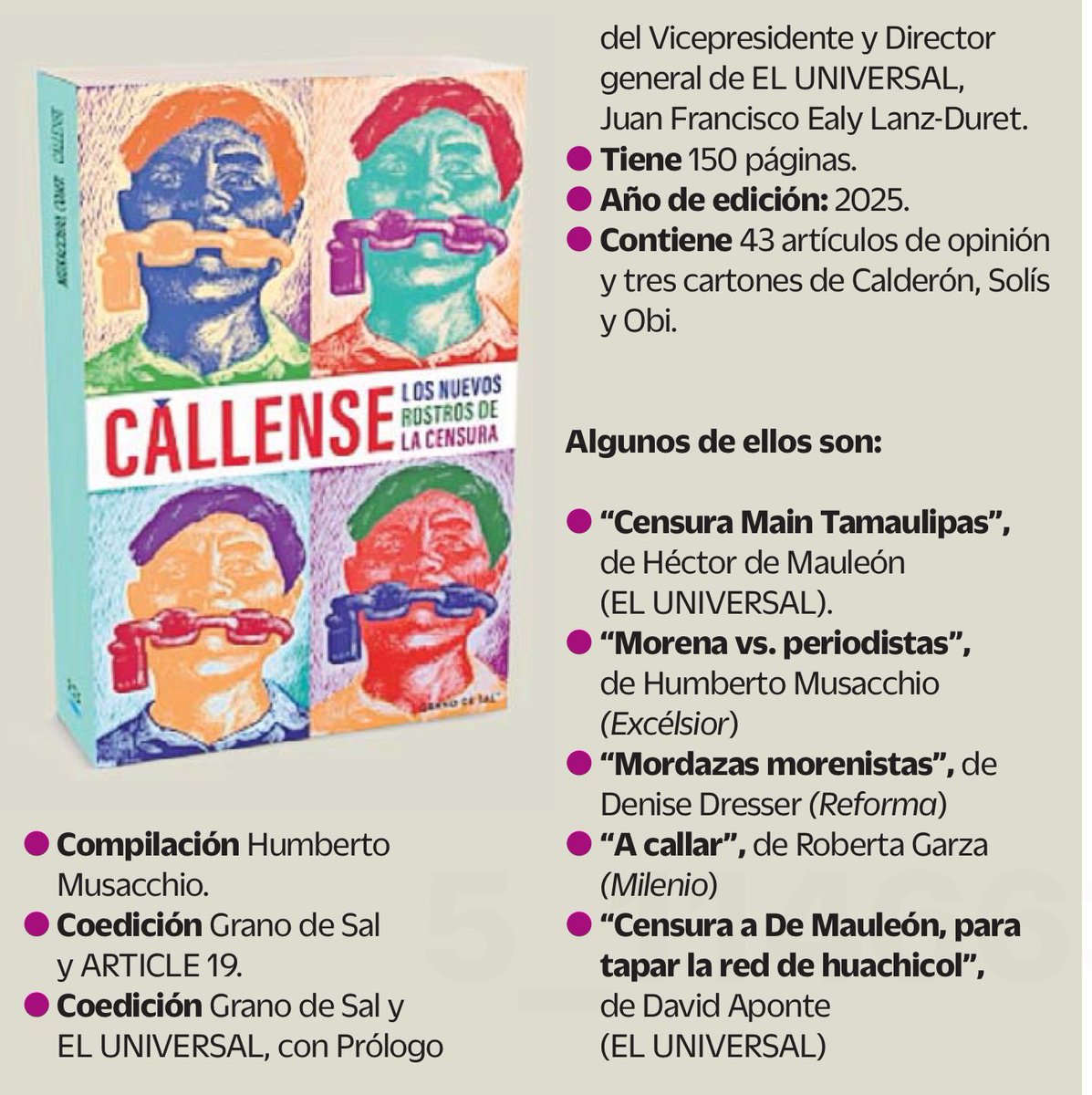 Un libro urgente para la coyuntura actual y la censura institucional en Mexico…