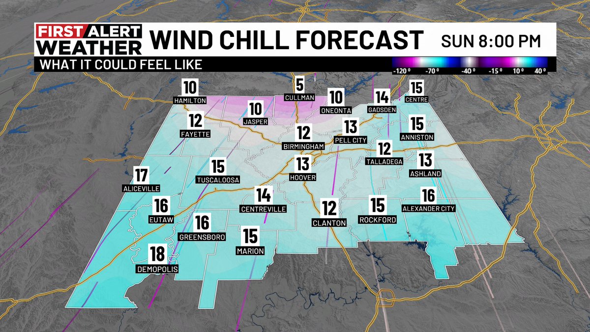 Make sure you winterize your home today. Bring pets inside this evening before it rains and cold air moves in. This is what it could feel like Sunday evening. Teens and single digit wind chills are likely. 🥶