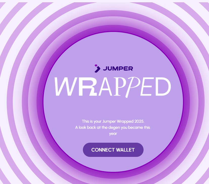 🚀 Jumper Airdrop 🚀

🚀 Ring in 2025 with <a href="/jumperapp/"></a>! 

Reveal your unique Jumper Wrapped 2025 badge 🎉 
Completely FREE – just claim it! 

Claim instantly 👉 wrapped.jumpers.digital
Boast your on-chain prowess! What badge did you unlock? 🏆 

#CryptoRewards #AirdropSeason