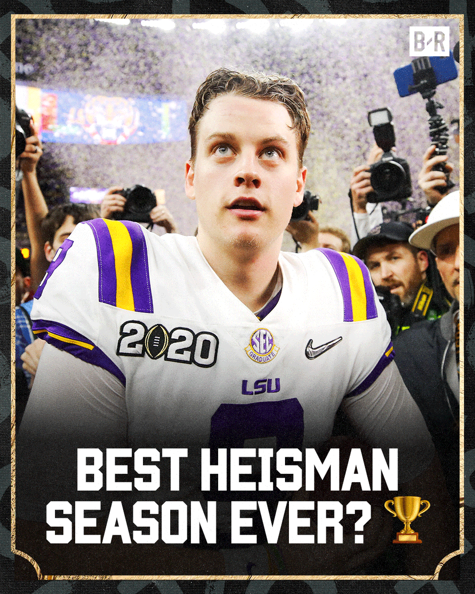 BR_CFB's tweet photo. Joe Sheisty going down as the greatest Heisman to ever do it? 🏆 https://t.co/w0uLAYyEs9