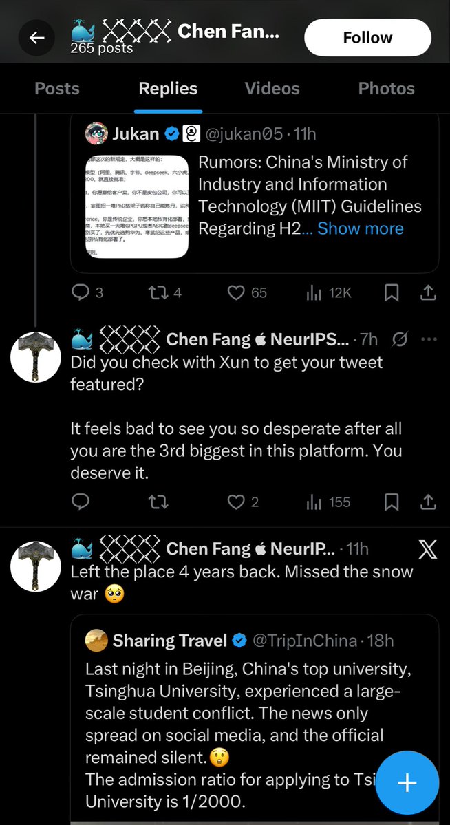 265 publicaciones. 50 mil seguidores. 1 me gusta en comentarios como "Yo también estuve aquí y allá, sí". Obsesión por s