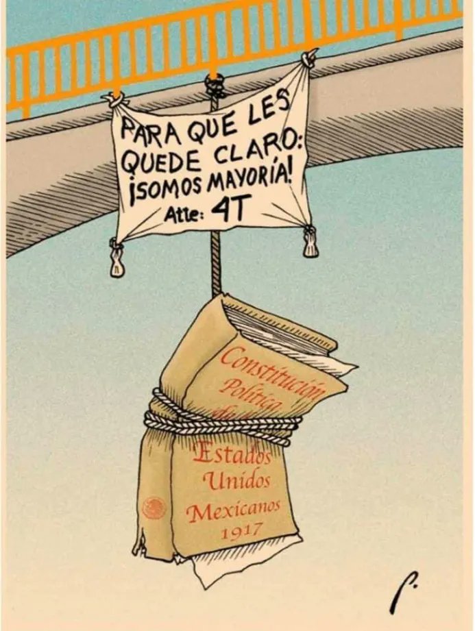 ❌La mayoría no significa tener permiso para pisotear la ley❌ 

Cuando una mayoría intenta colgar la Constitución,
lo que está en riesgo no es un partido… es el país entero 🇲🇽 

#NadaQueCelebrar #14D