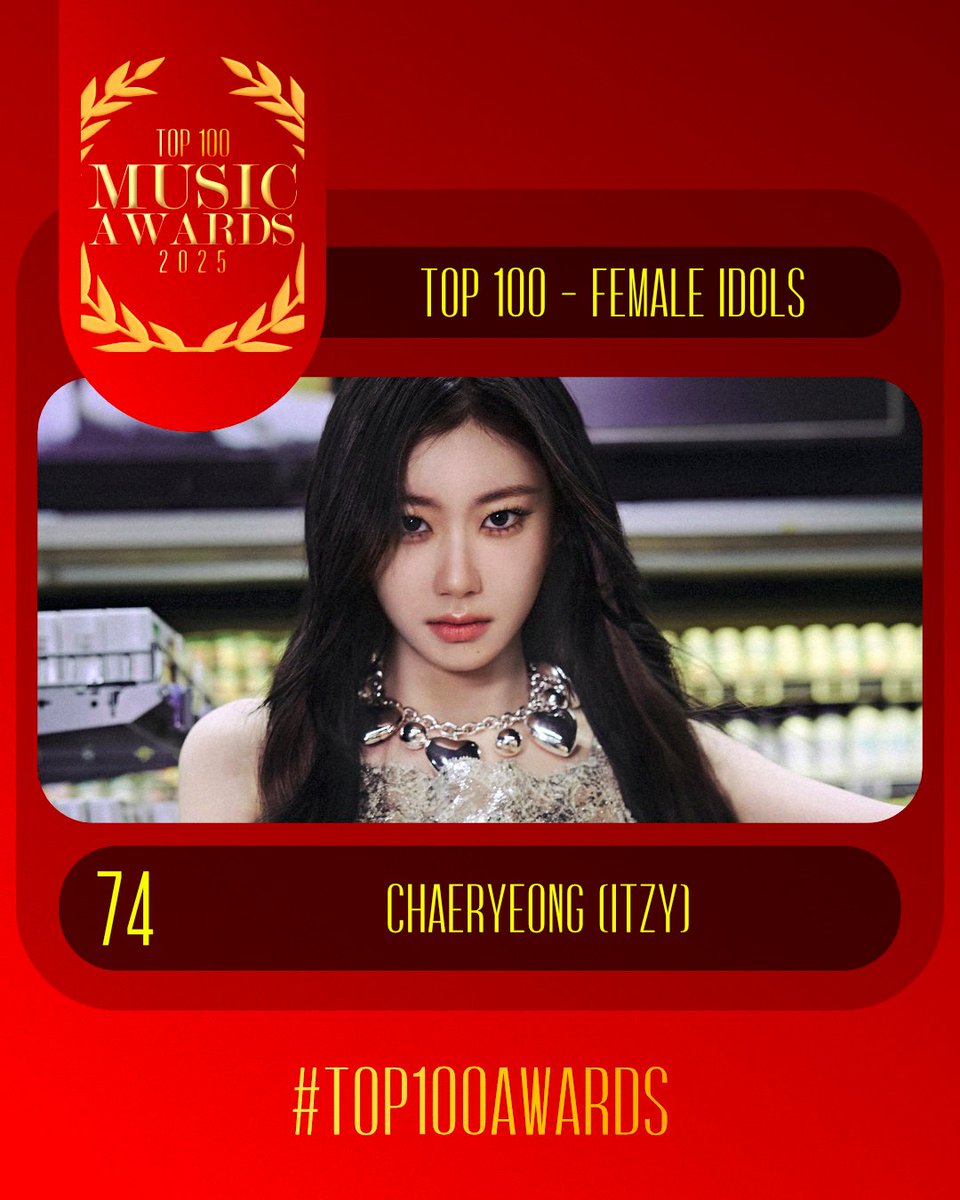 TOP 100 – FEMALE K-POP IDOL IN 2025

#74 CHAERYEONG (ITZY)

Congratulations! 🎉