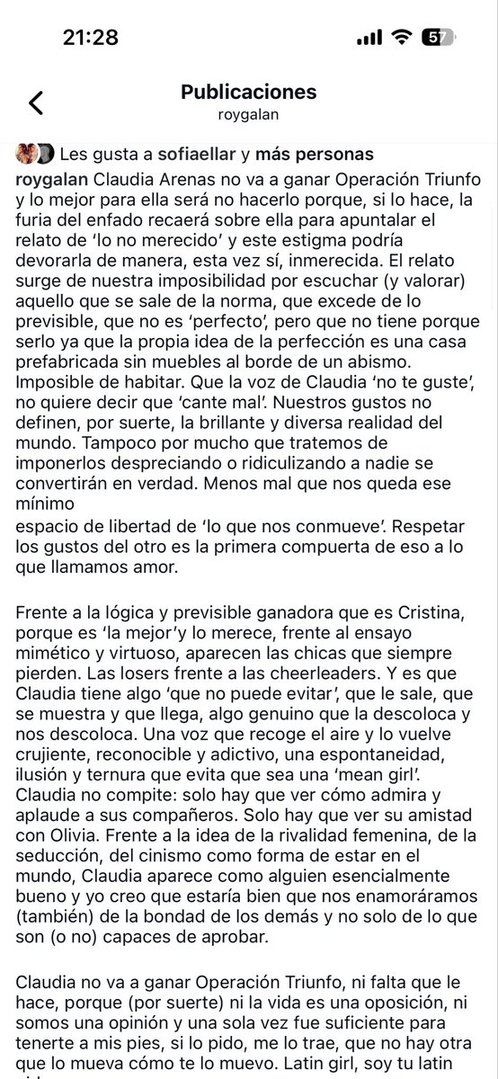 IriaRives's tweet photo. @LauritaCB96 @isagoldyyy Se refiere a este post. El cual por cierto, por mucho que leo no veo ningún insulto ni desprestigio a nadie, la verdad. https://t.co/88BIHbIuMq