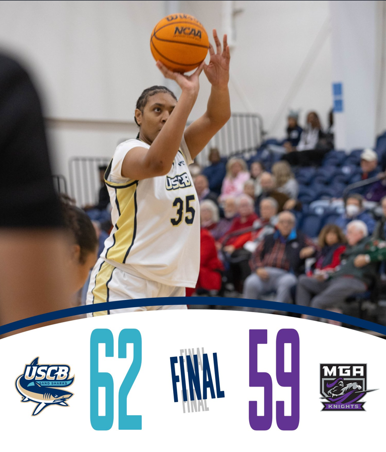 USCBAthletics's tweet image. Sand Sharks pull off the late comeback win on the road 62-59! Pelote and Bardonaro led @uscbwbb  with 14 points each in the victory!
#FINSUP #USCB