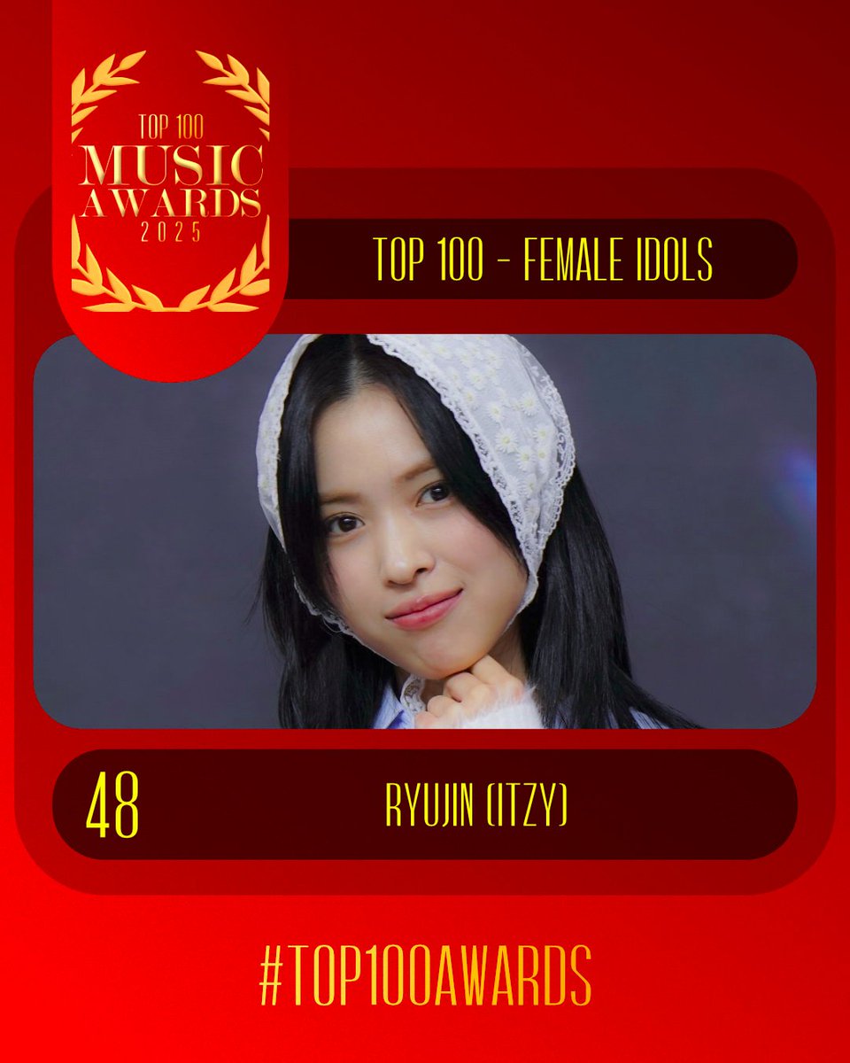 TOP 100 – FEMALE K-POP IDOL IN 2025

#48 RYUJIN (ITZY)

Congratulations! 🎉