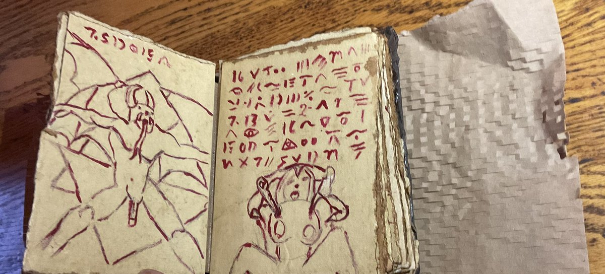 shell062598's tweet photo. DO NOT READ FROM THIS BOOK!! 😈📕
I don’t even know what to say! Thank you to the incredible artist Michael Payne for creating one of the most incredible gifts I have EVER received!! 💯😍🖤 #EvilDead1981 @GroovyBruce https://t.co/Ei6qggpNRb