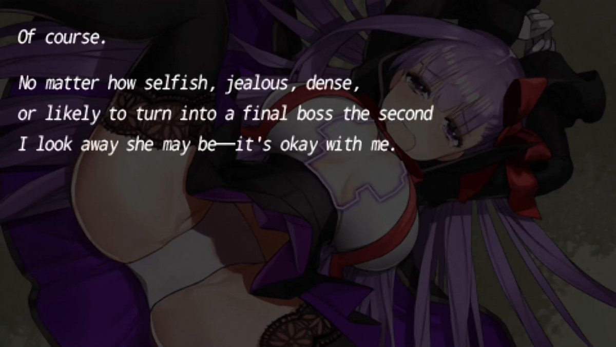 ExtraSeraph's tweet image. She could be the last boss when Hakuno takes her eyes off her, but Hakuno still loves her