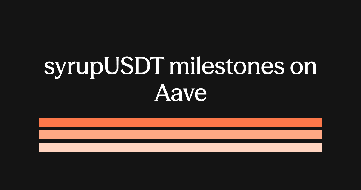 $600M+ deposited into <a href="/maplefinance/">Maple</a> via <a href="/aave/">Aave</a> in under 2 months, across ethereum and <a href="/Plasma/">Plasma</a>.

This is real DeFi : it scales, and it pays.

Want exposure? Just use syrupUSDT.