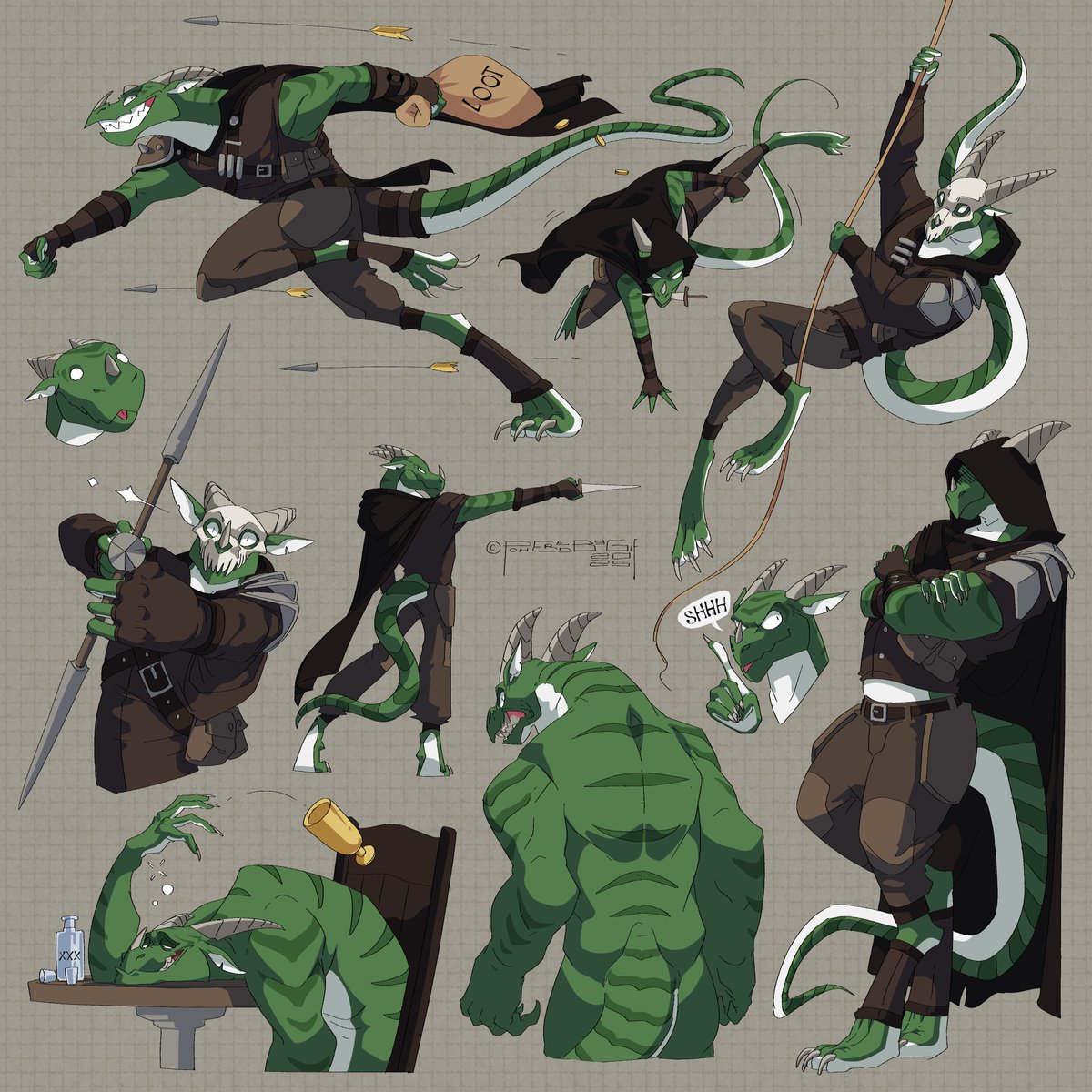 He's sharp, he's nimble, he's nothing but trouble
Think your loot's big? he always steals double
---
Commission for @/SkaarRawr