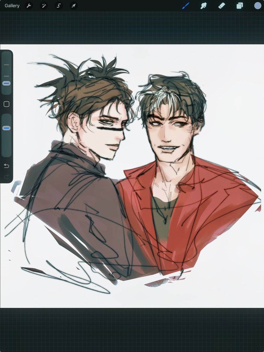 choso and jason todd sketch during this horrid final szn #wip #jjk #jasontodd #choso #art #digitalart