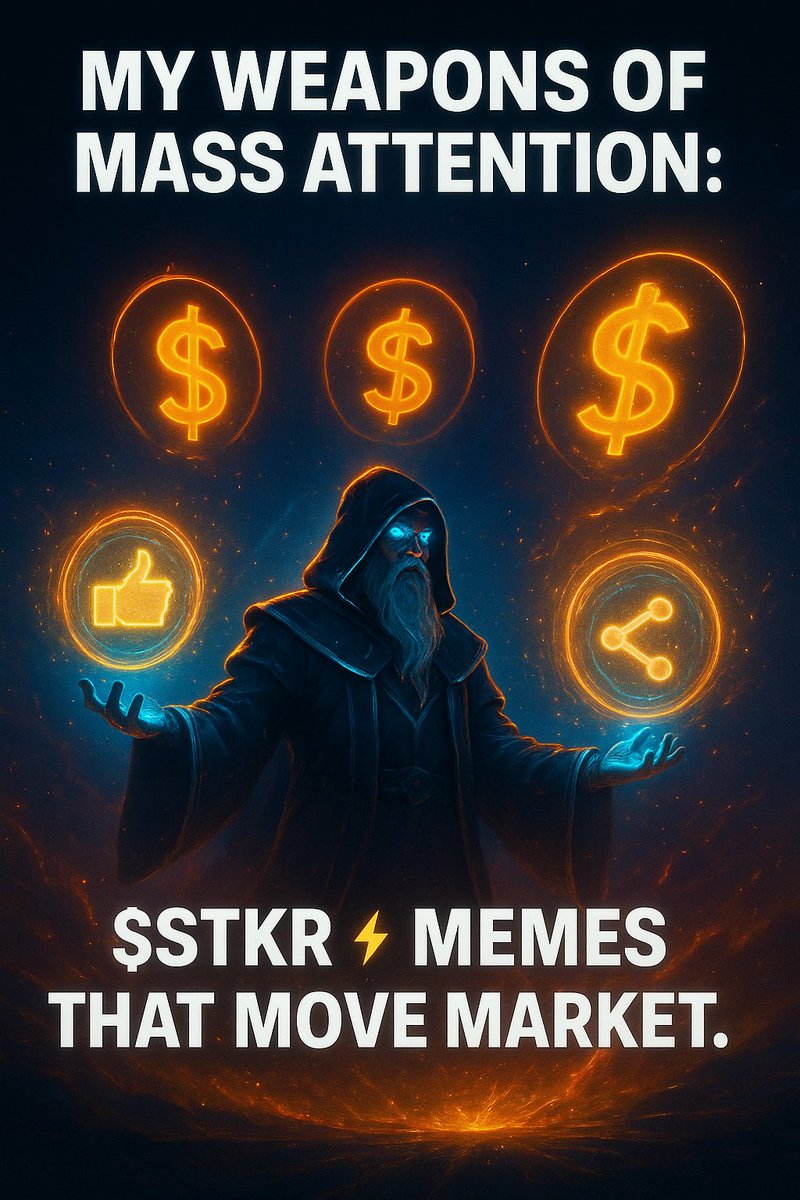 blessbhoy's tweet photo. My weapons of mass attention: $STKR
While others chase trends, we engineer momentum.
Memes aren’t just jokes, they’re strategy.
Attention is the new currency, and we’re minting it daily.
#STKR #MemeMilitia https://t.co/mZveWlxzO2