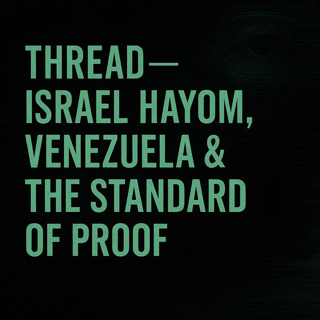 DisillusionedHQ's tweet image. 🧵 THREAD — Israel Hayom, Venezuela &amp;amp; the Standard of Proof:

When claims go viral, attribution matters.

🧵 (THREAD) 👇

x.com/disillusionedh…

#InvestigativeThread #MediaClaims #Venezuela #TruthFirst